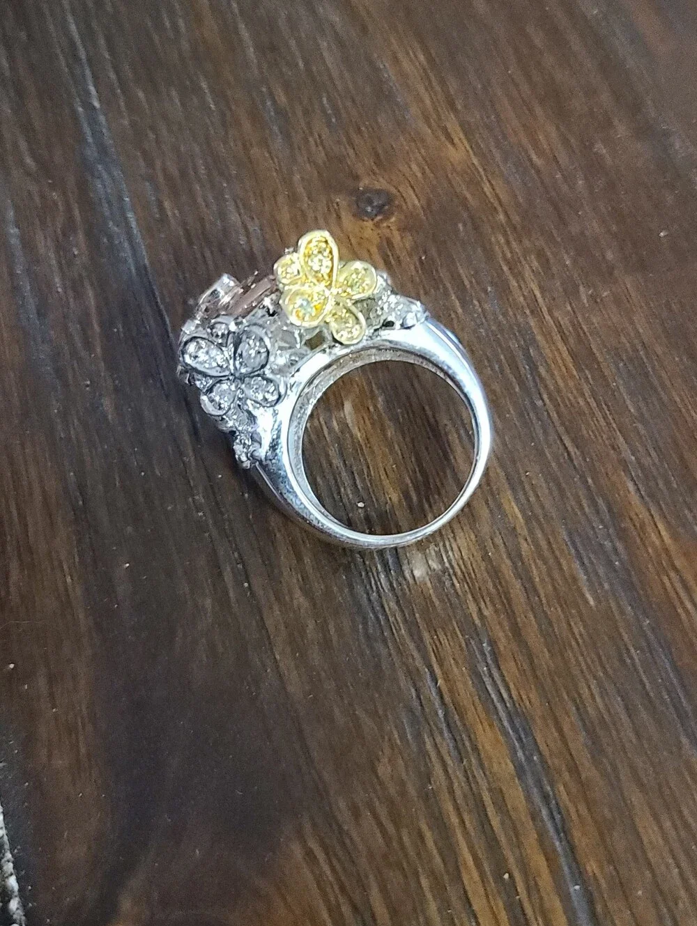 Huge Citrine Set In Chunky 925 Setting Butterfly Cocktail Ring, Size 6 - Picture 3 of 9